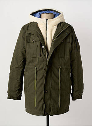 Parka manches longues a capuche vert PIONEER homme