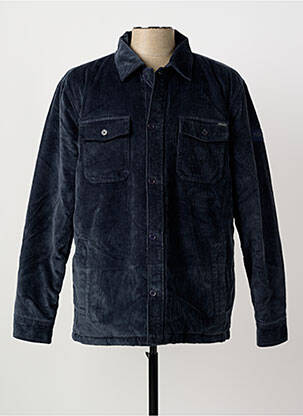 Veste casual fermeture boutonnée sur le devant bleu PIONEER homme
