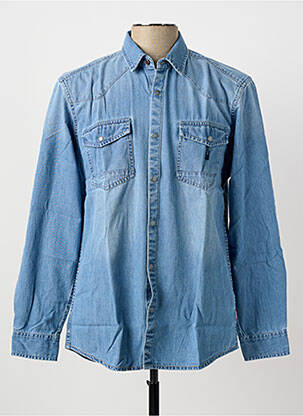 Chemise manches longues coupe cintrée bleu PIONEER homme