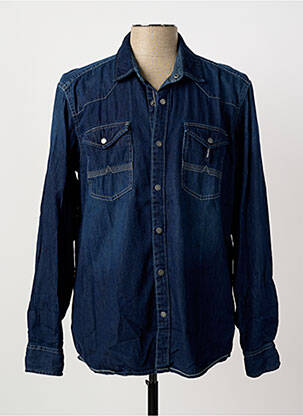 Chemise manches longues coupe droite bleu PIONEER homme