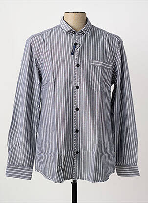 Chemise manches longues imprimé rayures bleu PIONEER homme