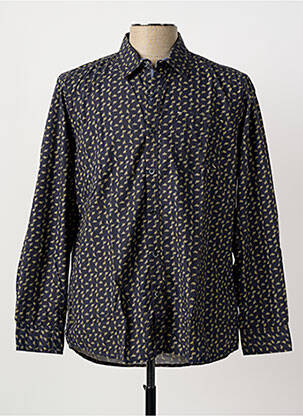 Chemise manches longues imprimé fantaisie noir PIONEER homme