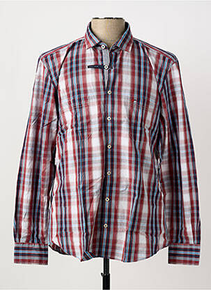Chemise manches longues imprimé carreaux rouge JUPITER homme