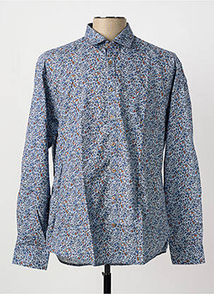 Chemise manches longues coupe droite bleu JUPITER homme