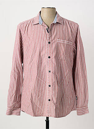 Chemise manches longues imprimé rayures rouge PIONEER homme