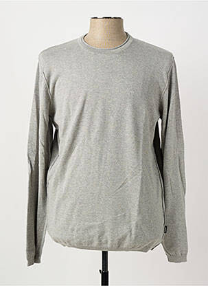Pull col rond manches longues gris PIONEER homme