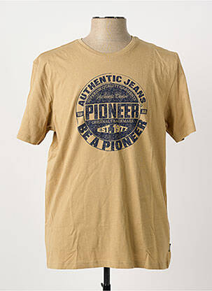 T-shirt coupe droite manches courtes marron PIONEER homme