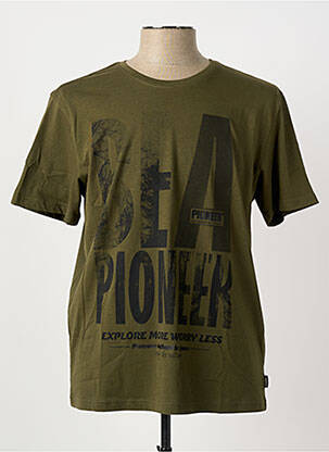 T-shirt coupe droite manches courtes vert PIONEER homme