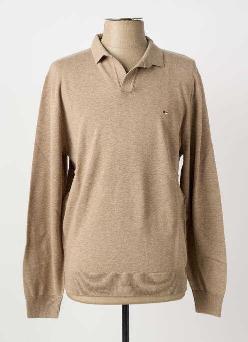 Polo manches longues manches longues marron JUPITER homme