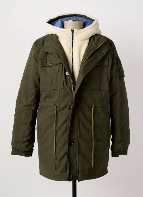 Parka manches longues a capuche vert PIONEER homme