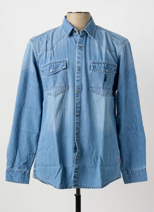 Chemise manches longues coupe cintrée bleu PIONEER homme