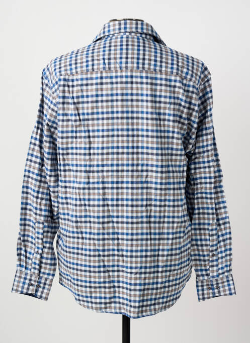 Chemise manches longues imprimé carreaux bleu JUPITER homme