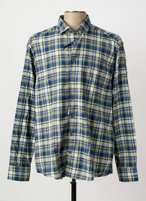 Chemise manches longues coupe droite bleu JUPITER homme