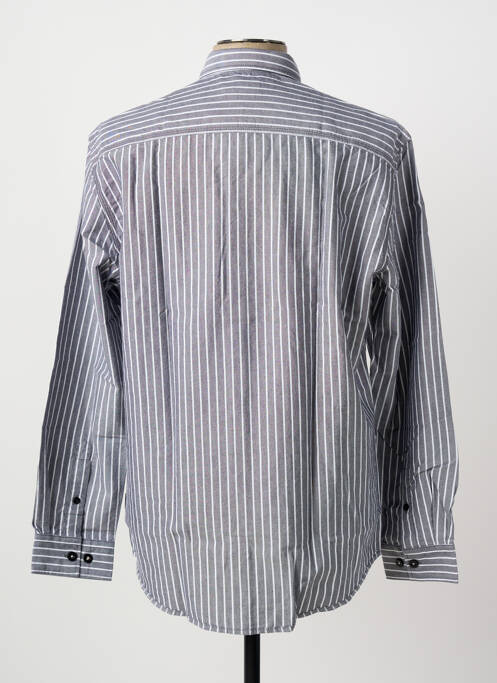Chemise manches longues imprimé rayures bleu PIONEER homme