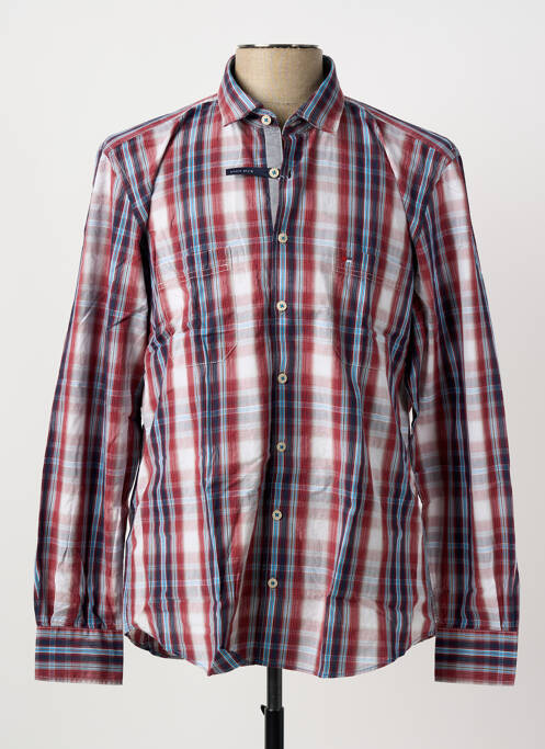 Chemise manches longues imprimé carreaux rouge JUPITER homme