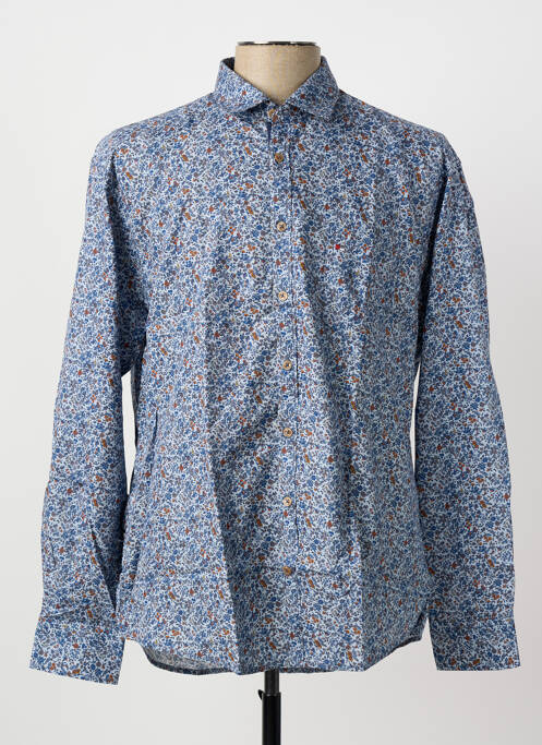 Chemise manches longues coupe droite bleu JUPITER homme