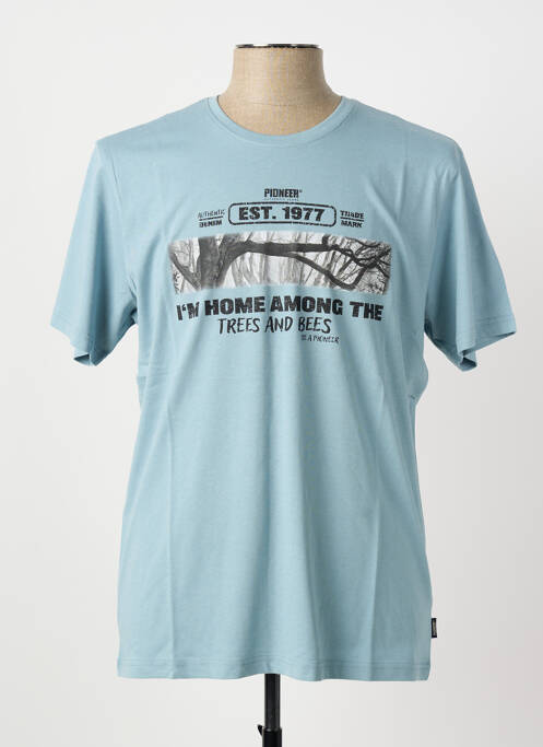 T-shirt coupe cintrée manches courtes bleu PIONEER homme