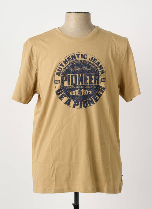 T-shirt coupe droite manches courtes marron PIONEER homme