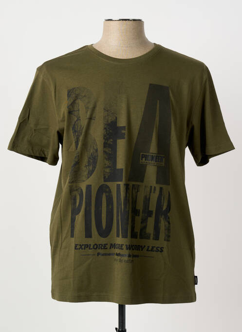 T-shirt coupe droite manches courtes vert PIONEER homme