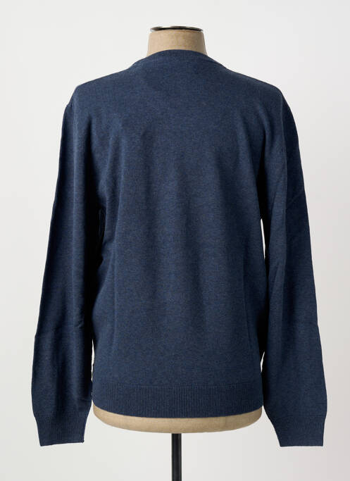 Pull col v manches longues bleu JUPITER homme