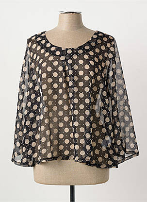 Blouse tissage popeline manches longues noir G!OZE femme
