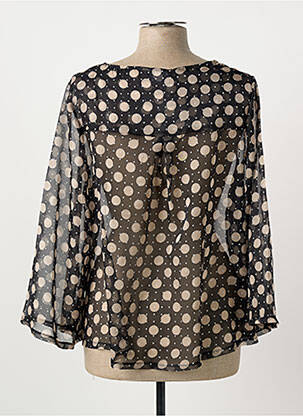 Blouse tissage popeline manches longues noir G!OZE femme