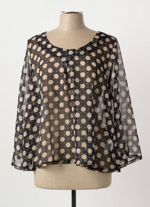 Blouse légère et transparente manches longues noir G!OZE femme