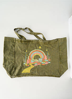 Sac poignée 2 anses de portée forme cabas vert ONE TEE femme
