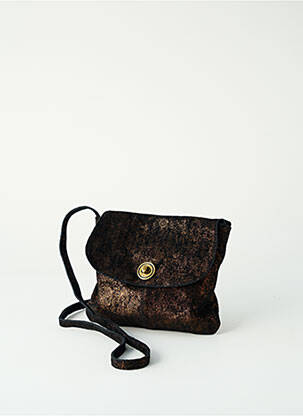 Sac multipoches forme rectangulaire marron PIECES femme