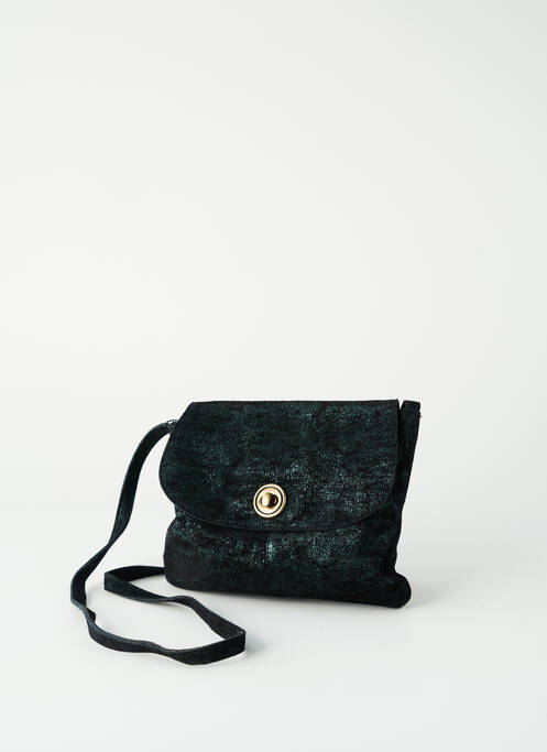 Sac fermeture rabat clipsé forme rectangulaire vert PIECES femme