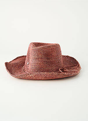Chapeau forme chapeau paille rouge L'ATELIER DU CROCHET femme