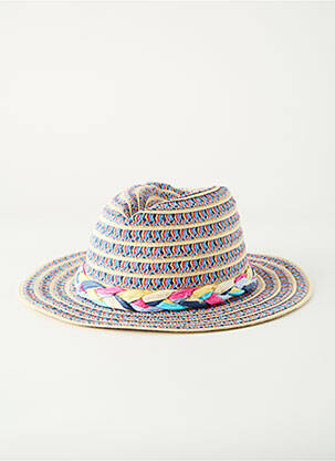 Chapeau forme chapeau paille bleu PIECES femme