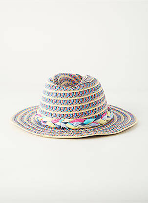 Chapeau forme chapeau paille bleu PIECES femme