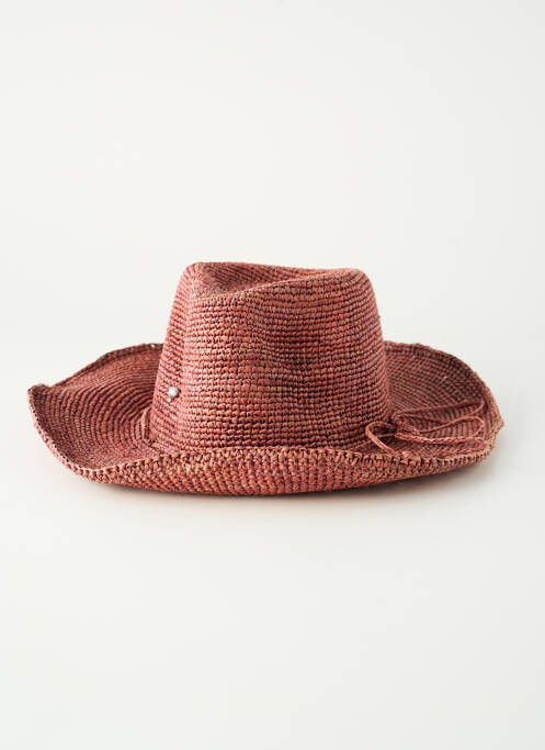 Chapeau forme chapeau paille rouge L'ATELIER DU CROCHET femme