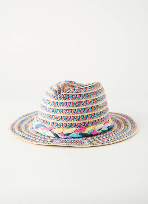 Chapeau forme chapeau paille bleu PIECES femme