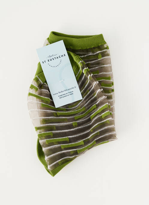 Chaussettes stretch vert ATELIER ST EUSTACHE femme