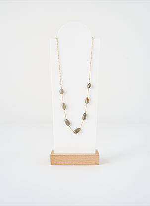Collier ornement pierre gris ZAG femme