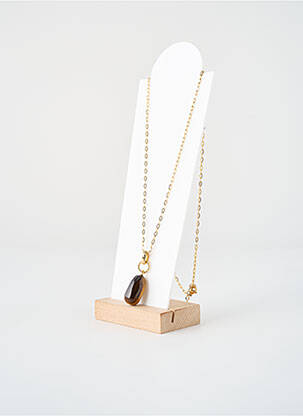 Collier ornement pierre marron ZAG femme