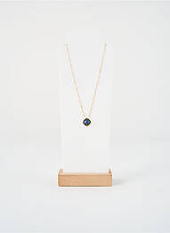 Collier ornement pierre bleu fonce ZAG femme