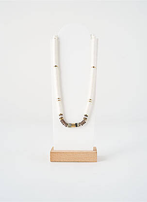 Collier ornement perles blanc ZAG femme