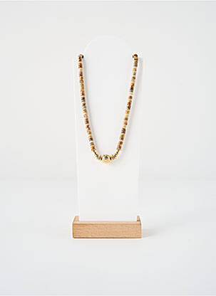 Collier ornement perles marron ZAG femme