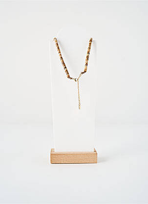 Collier ornement perles marron ZAG femme
