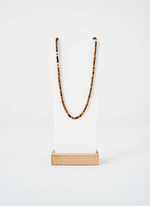 Collier ornement perles marron ZAG femme