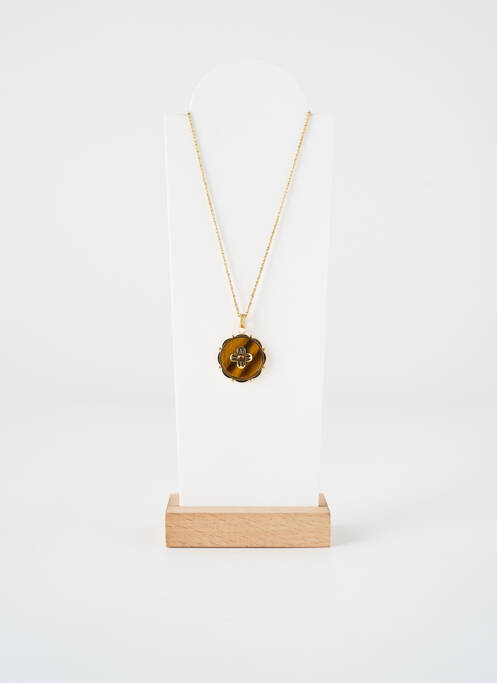 Collier fermeture fermoir mousqueton marron ZAG femme