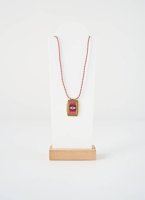 Collier ornement oxyde de zirconium rouge MYA-BAY femme