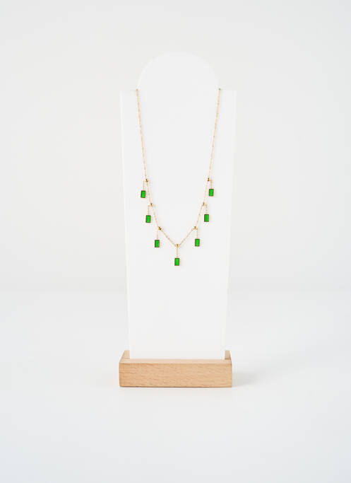 Collier fermeture fermoir mousqueton vert ZAG femme