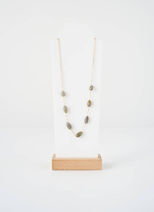 Collier ornement pierre gris ZAG femme