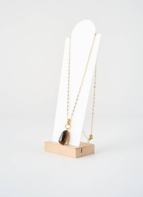 Collier ornement pierre marron ZAG femme