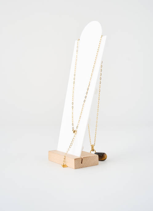 Collier ornement pierre marron ZAG femme
