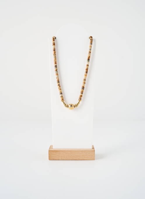Collier ornement perles marron ZAG femme